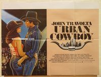 b240 URBAN COWBOY British quad movie poster '80 Travolta, Winger