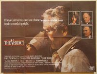 b241 VERDICT British quad movie poster '82 Paul Newman, Jack Warden