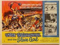 b242 WARRIOR & THE SLAVE GIRL British quad movie poster '59 Italian!