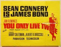b246 YOU ONLY LIVE TWICE advance British quad art of Sean Connery as James Bond, ultra rare!
