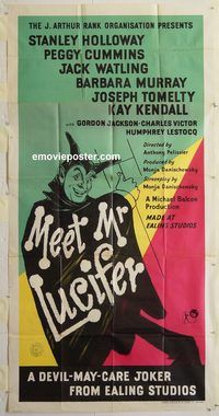 b110 MEET MR LUCIFER English three-sheet movie poster '53 Holloway, Cummins