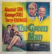 b108 GREEN MAN English six-sheet movie poster '57 Alastair Sim, George Cole