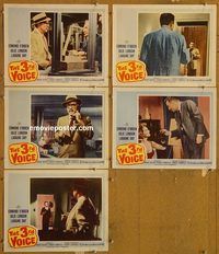 e531 3rd VOICE 5 vintage movie lobby cards '60 Julie London, Edmund O'Brien