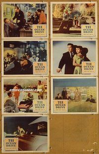 e725 711 OCEAN DRIVE 7 vintage movie lobby cards '50 Edmond O'Brien