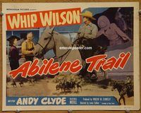 d784 ABILENE TRAIL vintage movie title lobby card '51 Whip Wilson western!