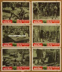 e616 ADVENTURES OF ROBIN HOOD 6 vintage movie lobby cards R64 Errol Flynn