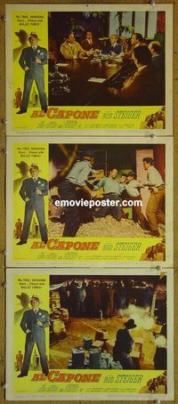 e264 AL CAPONE 3 vintage movie lobby cards '59 Rod Steiger, Martin Balsam