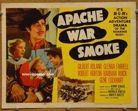 d792 APACHE WAR SMOKE vintage movie title lobby card '52 Gilbert Roland, Farrell
