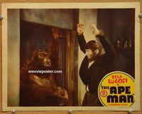 d002 APE MAN #3 vintage movie lobby card '43 Bela Lugosi in makeup vs ape!