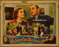 d028 AS GOOD AS MARRIED vintage movie lobby card '37 Doris Nolan, John Boles