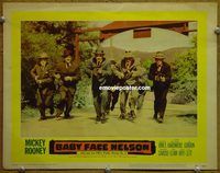 d033 BABY FACE NELSON vintage movie lobby card #5 '57 guys w/machine guns!