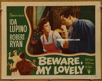 d050 BEWARE MY LOVELY vintage movie lobby card #4 '52 Ida Lupino, Robert Ryan