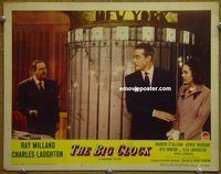 d053 BIG CLOCK vintage movie lobby card #4 '48 film noir, Laughton, Milland
