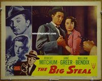 d057 BIG STEAL vintage movie lobby card #3 '49 Robert Mitchum, Jane Greer