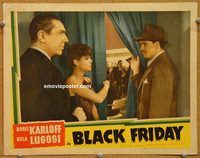 d064 BLACK FRIDAY #2 vintage movie lobby card '40 Bela Lugosi close up!