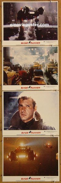 e406 BLADE RUNNER 4 vintage movie lobby cards '82 Harrison Ford, Hauer