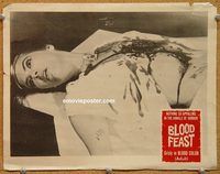 d078 BLOOD FEAST vintage movie lobby card '63 Herschell Gordon Lewis classic!