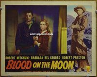 d079 BLOOD ON THE MOON vintage movie lobby card #2 '49 Robert Mitchum