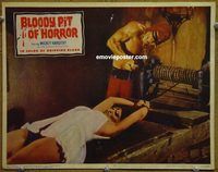 d080 BLOODY PIT OF HORROR vintage movie lobby card #4 '67 really wild image!