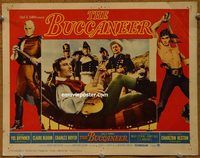 d106 BUCCANEER vintage movie lobby card #5 '58 Yul Brynner with hair!