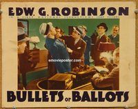 d110 BULLETS OR BALLOTS vintage movie lobby card '36 Edward G. Robinson hits!