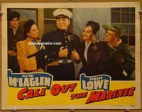 d115 CALL OUT THE MARINES vintage movie lobby card '41 Victor McLaglen