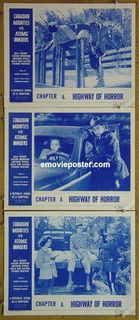e278 CANADIAN MOUNTIES VS ATOMIC INVADERS 3 Ch8 vintage movie lobby cards '53
