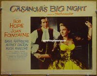 d119 CASANOVA'S BIG NIGHT vintage movie lobby card #8 '54 Fontaine, Rathbone