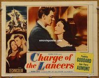 d132 CHARGE OF THE LANCERS vintage movie lobby card #1 '54 Goddard, Aumont