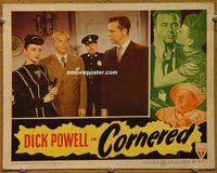 d152 CORNERED vintage movie lobby card '46 Dick Powell, Walter Slezak