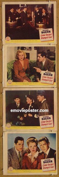 e413 CRIME DOCTOR'S STRANGEST CASE 4 vintage movie lobby cards '43 Baxter