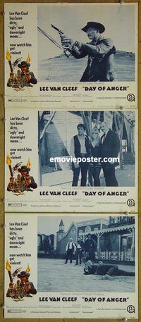 e287 DAY OF ANGER 3 vintage movie lobby cards '69 Van Cleef, spaghetti