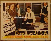 d180 DEADLINE-USA vintage movie lobby card #5 '52 Humphrey Bogart, newspaper