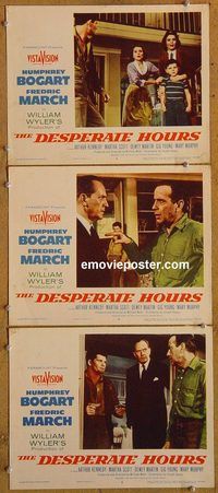 e288 DESPERATE HOURS 3 vintage movie lobby cards '55 Humphrey Bogart