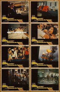 e848 DIAMONDS ARE FOREVER 8 vintage movie lobby cards '71 Sean Connery