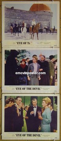 e293 EYE OF THE DEVIL 3 vintage movie lobby cards '67 Sharon Tate!