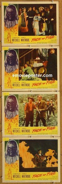 e423 FACE OF FIRE 4 vintage movie lobby cards '59 Albert Band horror!
