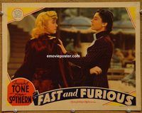 d236 FAST & FURIOUS vintage movie lobby card '39 Ruth Hussey, Ann Sothern