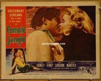 d241 FEMALE JUNGLE vintage movie lobby card '56 Jayne Mansfield close-up!