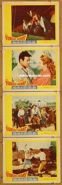 e424 FIERCEST HEART 4 vintage movie lobby cards '61 Stuart Whitman