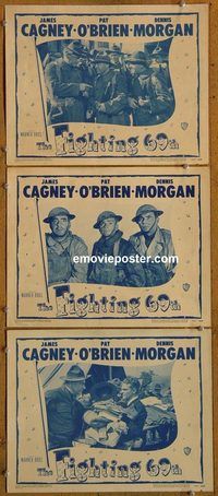 e296 FIGHTING 69TH 3 vintage movie lobby cards R48 James Cagney, Pat O'Brien