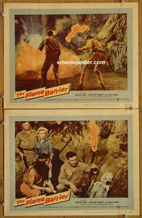 e121 FLAME BARRIER 2 vintage movie lobby cards '58 Arthur Franz, sci-fi!