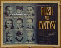 d824 FLESH & FANTASY vintage movie title lobby card '42 Edward G. Robinson