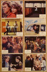 e849 FOOTLOOSE 8 vintage movie lobby cards '84 dancin' Kevin Bacon!