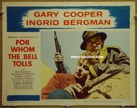 d256 FOR WHOM THE BELL TOLLS vintage movie lobby card #3 R57 Cooper, Bergman