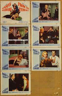 e755 FROM THE TERRACE 7 vintage movie lobby cards '60 Newman, Woodward