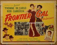 d828 FRONTIER GAL vintage movie title lobby card '45 Yvonne De Carlo, Rod Cameron