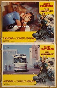 e126 GAUNTLET 2 vintage movie lobby cards '77 Clint Eastwood, Frazetta