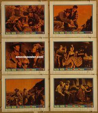 e652 GOLD OF THE SEVEN SAINTS 6 vintage movie lobby cards '61 Clint Walker