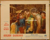d287 GOLDEN EARRINGS vintage movie lobby card #2 '47 Marlene Dietrich,Milland